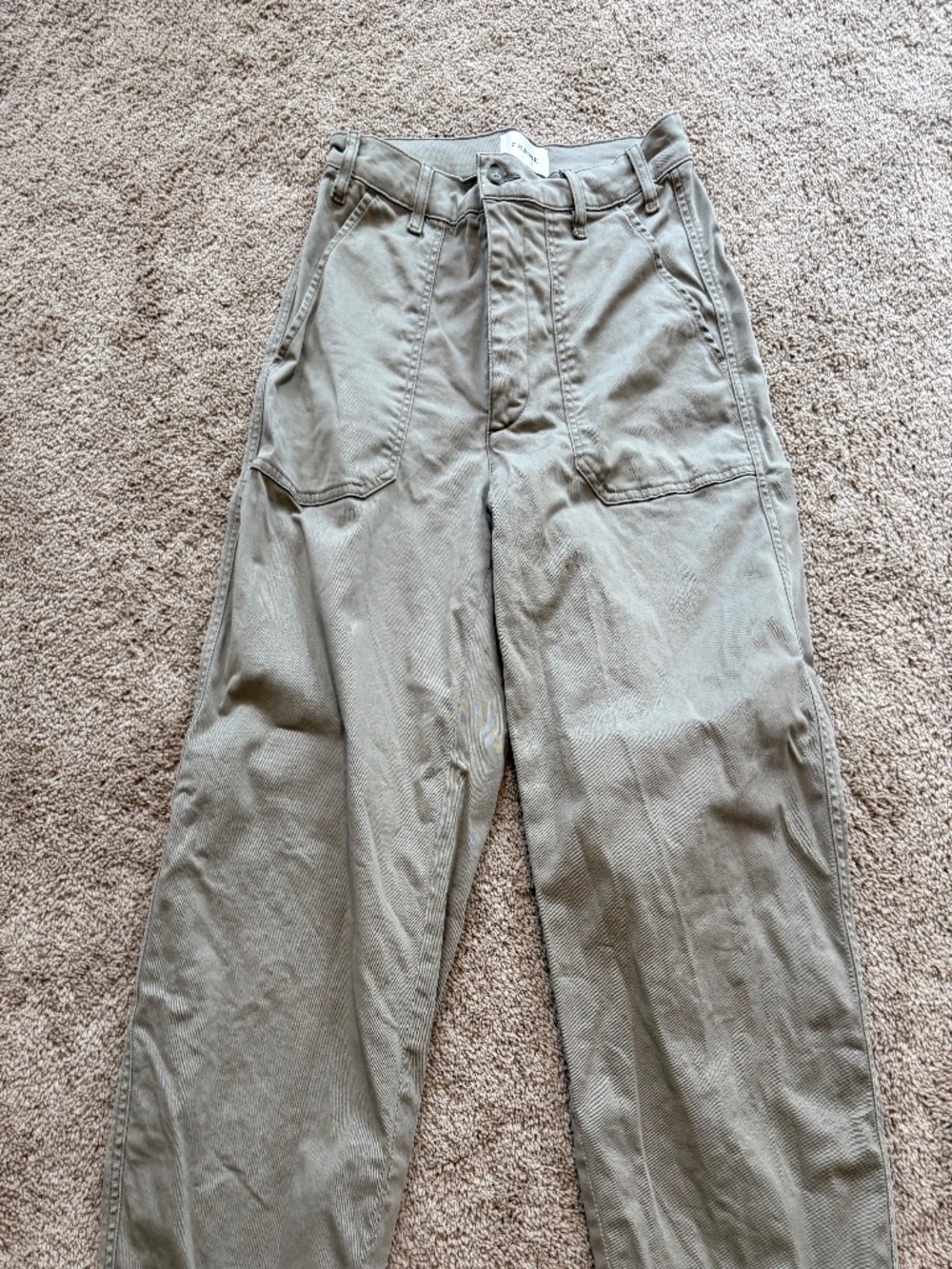 FRAME Denim The Ranger Crop Utility Wide Leg Pants Size 27 Thyme